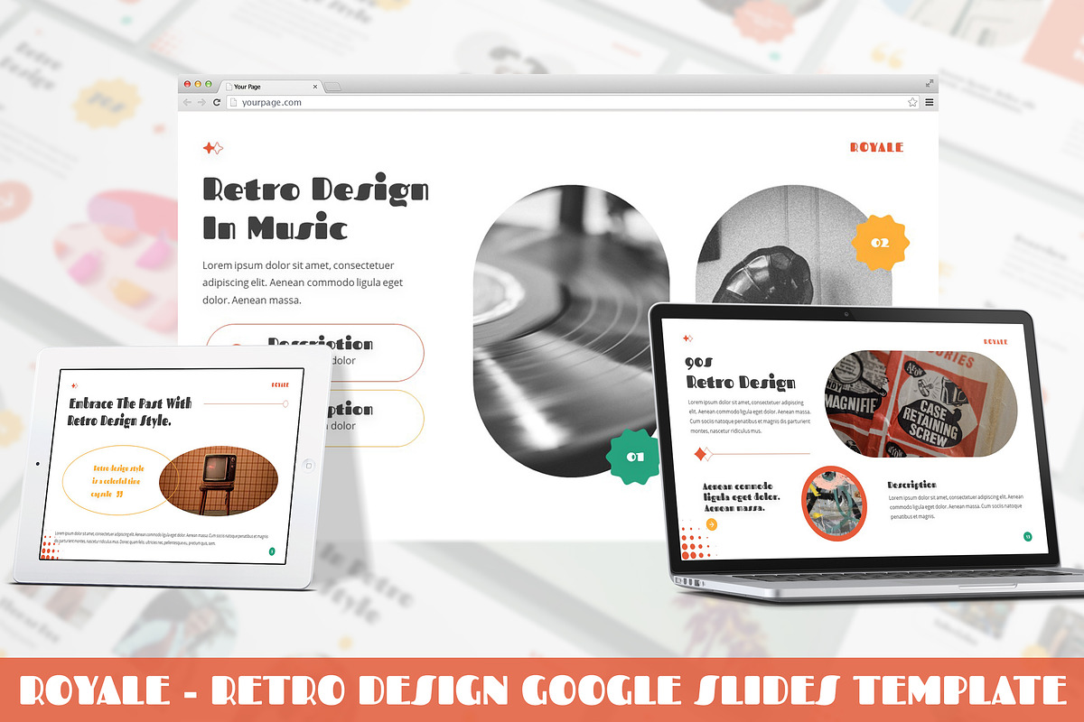 Royale - Retro Design Google Slides, a Presentation Template by SlideFactory (Photo 1 of 4)
