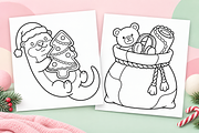 Merry Christmas Coloring Pages #5, a Seasonal Illustration by Inkivelle Studio (Thumbnail 2 of 3)