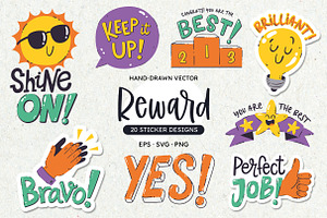 Motivational Reward Stickers, an Education Illustration by insemar