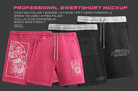 Professional sweatshort mockup psd