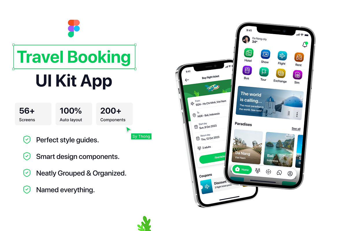 Travel Booking UI Kit App, an UI Kit Template by sythongnguyen777 (Photo 1 of 6)
