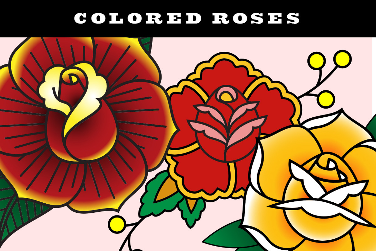 American Traditional Vector Rose, an Illustration by Slevin ID (Photo 3 of 4)