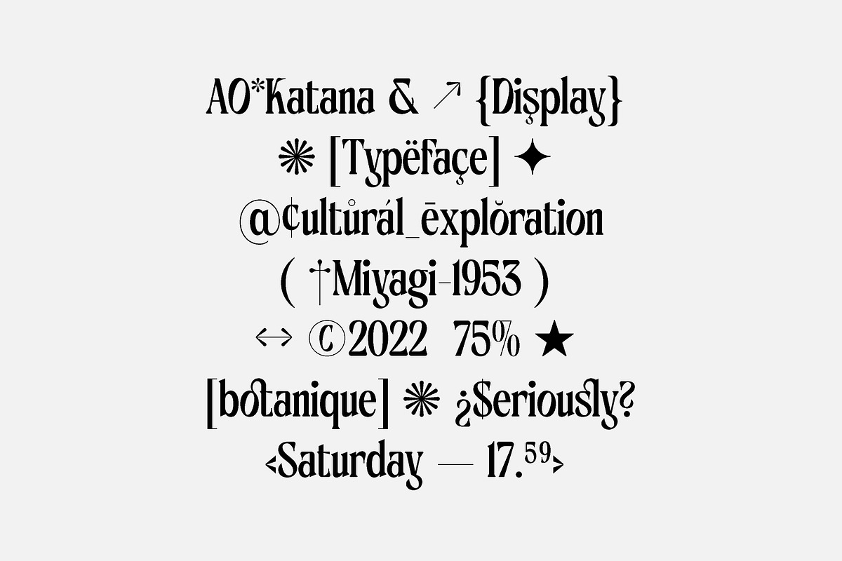AO Katana - Display Typeface, a Serif Font by OwunStudio (Photo 15 of 21)