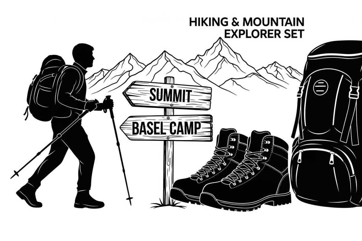 Hiking Adventure Silhouette Bundle, an Illustration by yasushie (Photo 19 of 51)