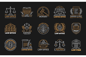 Law office icons, lawyer firm, a Technology Illustration by Vector Tradition
