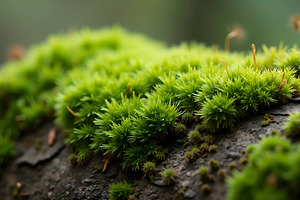 Moss Growing on Old Tree Bark Macro, a Photo by LOGOCREATIVE