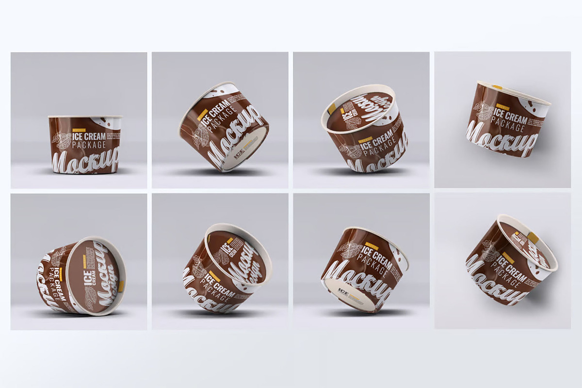 Ice Cream Package Mockup, a Packaging Mockup by Hubzway (Photo 1 of 8)