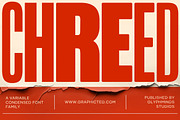 Chreed: 36 Dynamic Styles, a Sans Serif Font by Glyphminds Studios (Thumbnail 1 of 11)