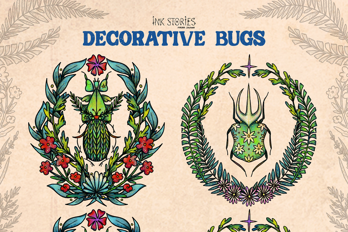 Decorative Bugs | Hand-drawn Bettles, an Animal Illustration by Ink Stories (Photo 10 of 28)