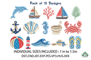 Mini Coastal Embroidery Design, an Illustration by Craft Nest (Thumbnail 1 of 6)