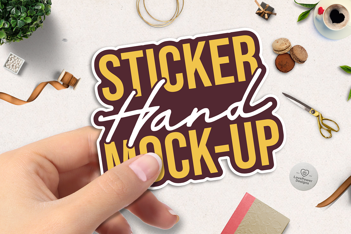 Mockup Hand Mockup | Sticker Mockup, a Product Mockup by LovePowerDesigns (Photo 2 of 3)