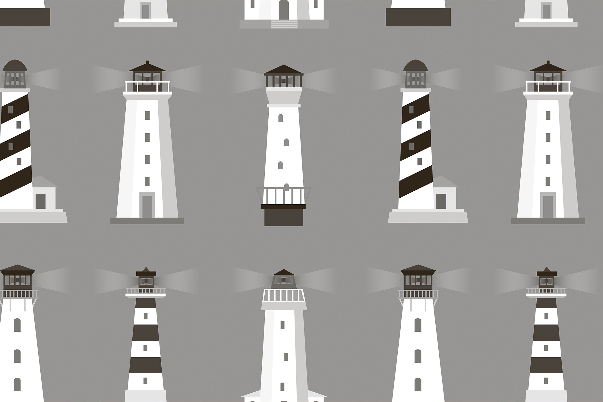 Set of lighthouses pattern, a Pattern Graphic by Netkoff