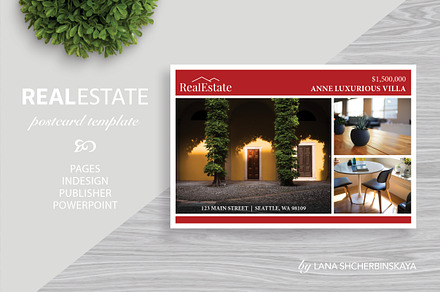 Real Estate Postcard Template No.6, a Card Template by Lana Shcherbinskaya