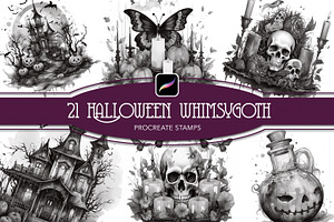 Haunted Halloween Procreate Stamps