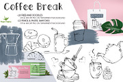 Coffee break handdrawn illustrations, an Object Graphic by Winged Graphics (Thumbnail 1 of 3)