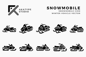 Snowmobile Icon Vector, a Solid Icon by Akatype Studio