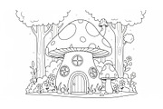 Whimsical Mushroom House Line Art bu, an Illustration by Designs_River (Thumbnail 47 of 51)