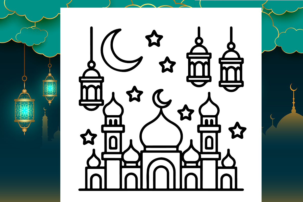 Bold & Easy Ramadan Coloring Book, a Seasonal Illustration by Design Zone (Photo 4 of 5)
