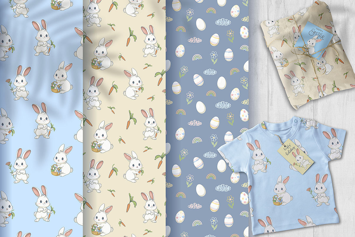 Happy Easter. Bunny Patterns, a Pattern Graphic by HmarkaShop (Photo 3 of 4)