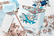 SERENITY | Watercolor ocean set, an Animal Illustration by Tanya Vollar (Thumbnail 2 of 13)