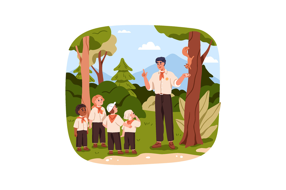 Families with kids in forest nature, a Person Illustration by Good Studio (Photo 6 of 7)