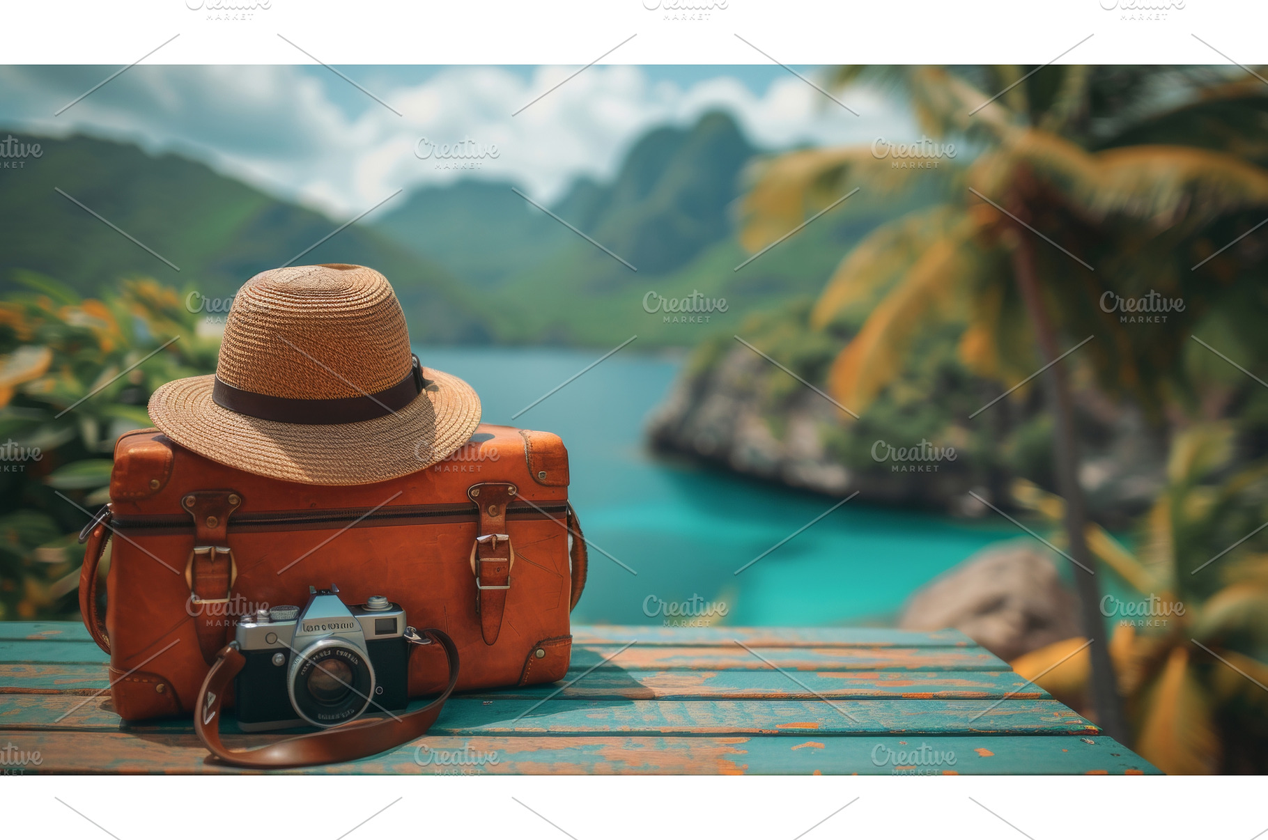 A vintage suitcase, hipster hat, a Holiday Photo by ZinetroN