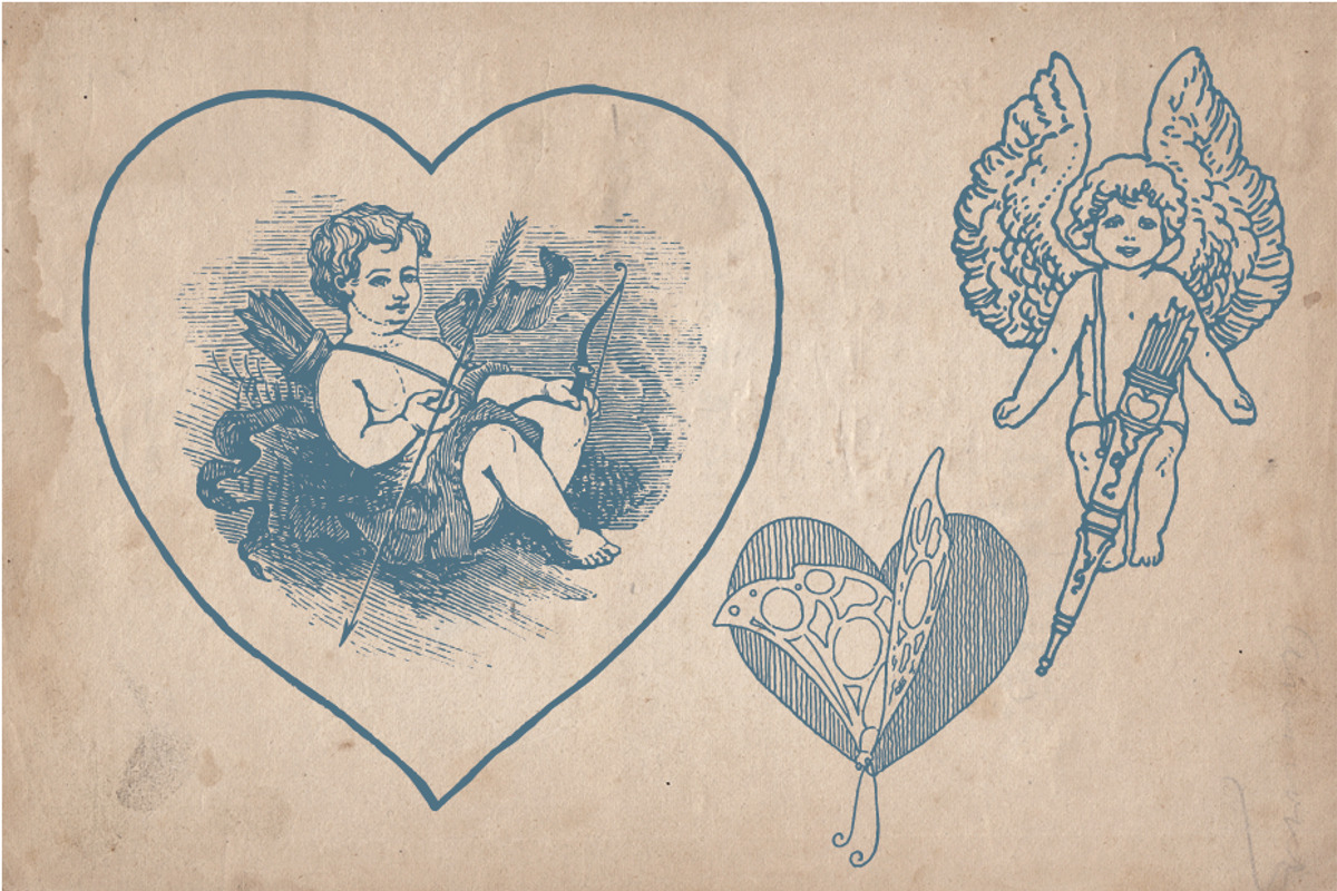 Vintage Valentine's Illustrations preview 5
