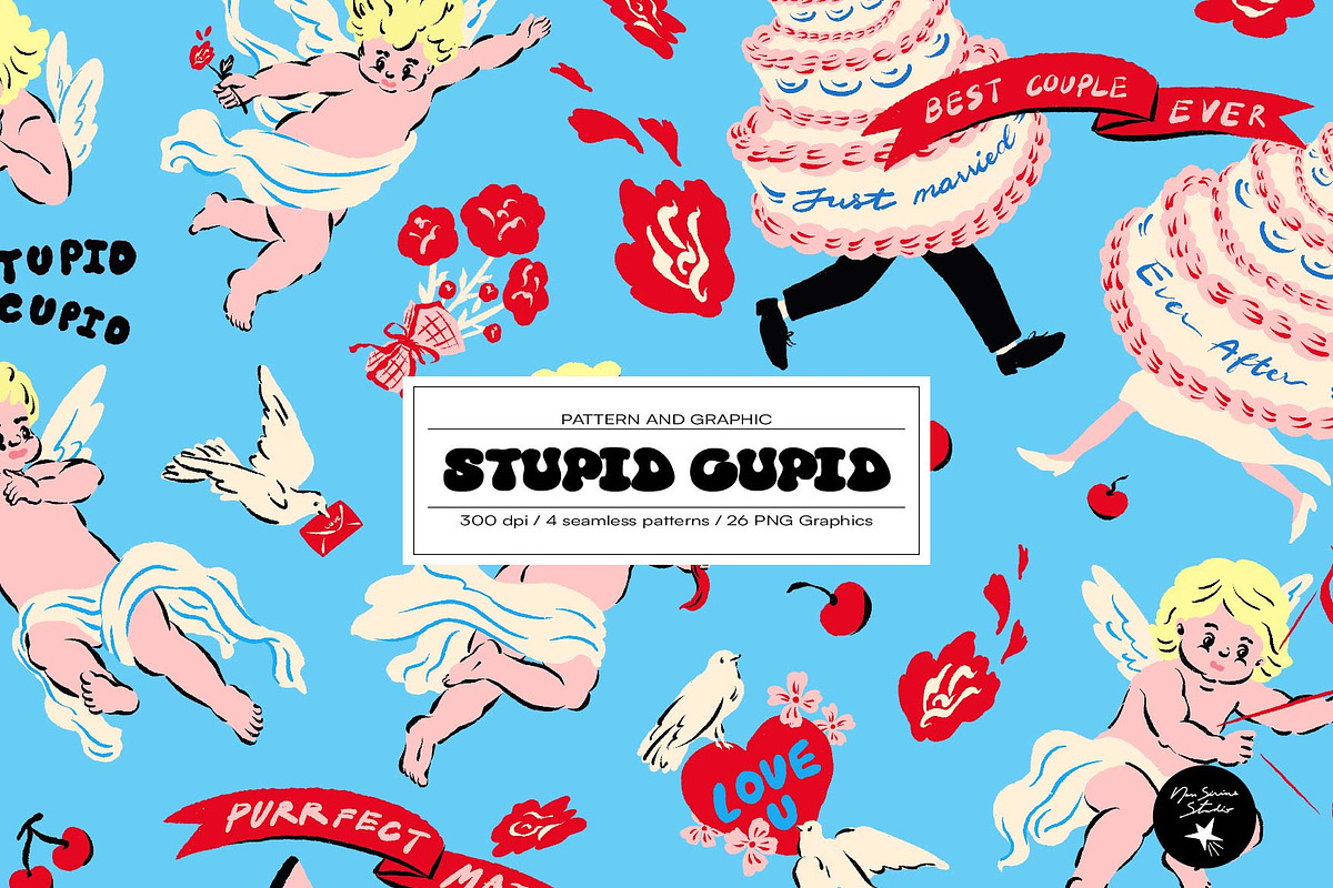 Valentine's Day Patterns and Png Set, a Pattern Graphic by Nansirins Studio (Photo 1 of 7)
