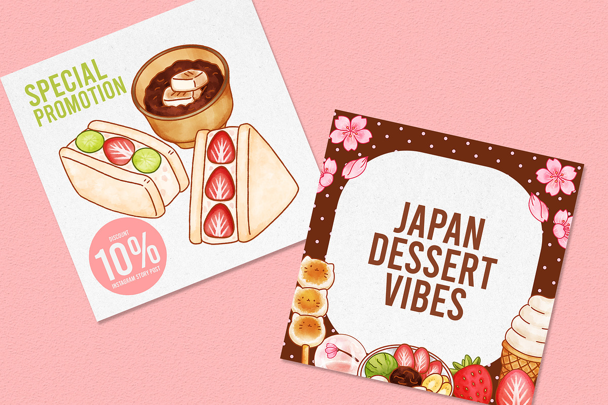 Japanese Desserts Sweet Treats, a Food Illustration by CreativeValuation (Photo 8 of 12)