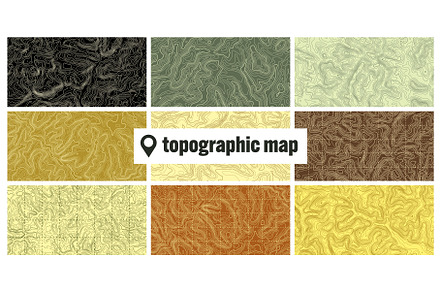 Colorful topographic map with, an Illustration by 32pixels