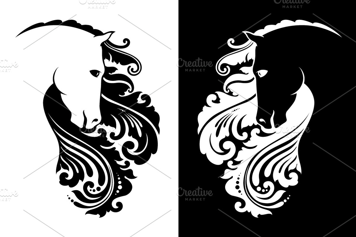 Ornate Calligraphic Horse, an Animal Illustration by Color and Decor (Photo 3 of 3)