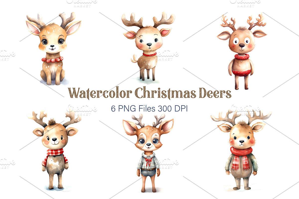 Big Bundle Watercolor Christmas., a Decorative Illustration by KENO Mascots (Photo 9 of 10)