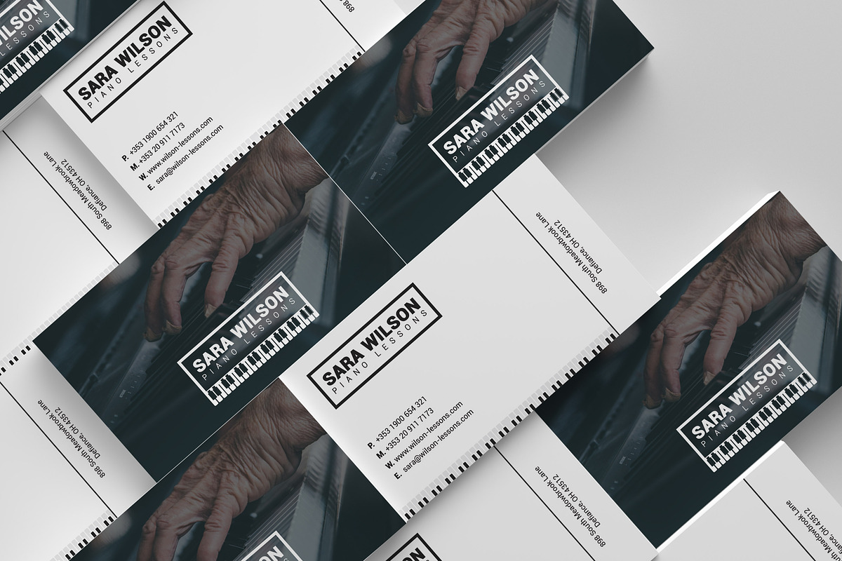 Piano Lessons Business Card Template, a Business Card Template by Radomir (Photo 2 of 2)