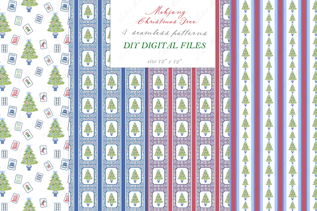 Mahjong Christmas Tree Watercolor, an Icon by LABFcreations (Photo 4 of 4)