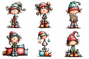 Whimsical Christmas Elf Clipart, an Illustration by Daily.Designs (Thumbnail 3 of 5)
