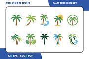 Tropical Palm Tree Icon Pack, a Duotone Icon by Fontmine Studio (Thumbnail 1 of 3)