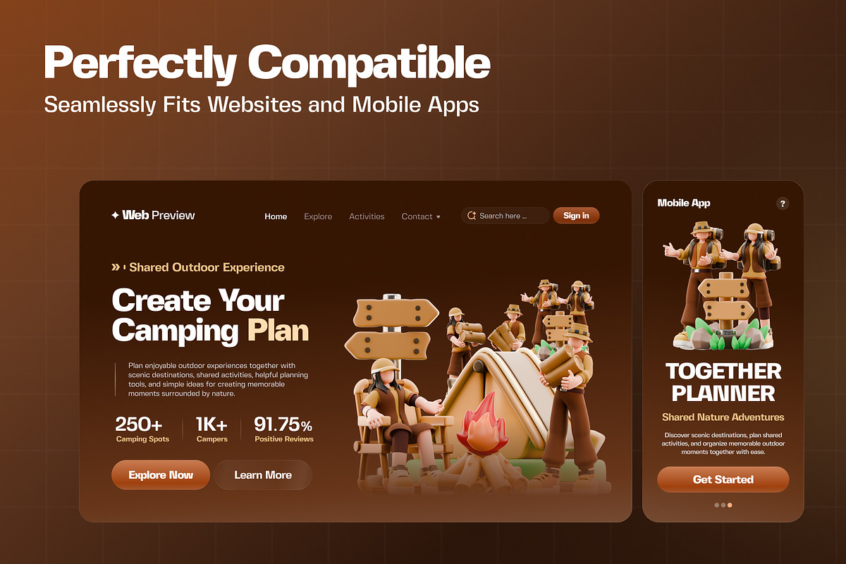Camping Scenes 3D Character Pack, a Characters & Person 3D Model by Haps Space (Photo 3 of 4)