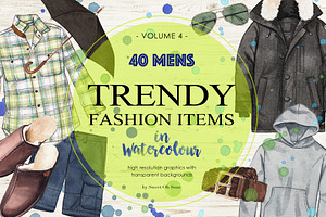 Trendy Fashion Items in Watercolor