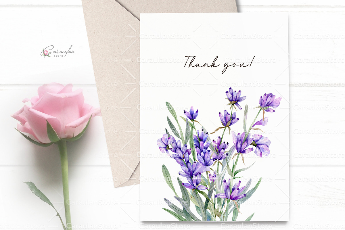 Lavender Watercolor Clipart, an Object Illustration by CaraulanStore (Photo 2 of 9)