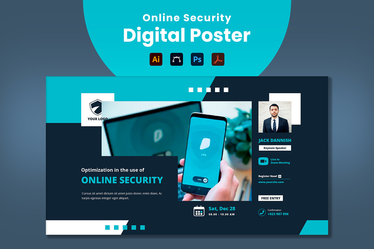 Online Security Digital Poster, a Templates & Theme by Rahardi Creative (Photo 1 of 4)