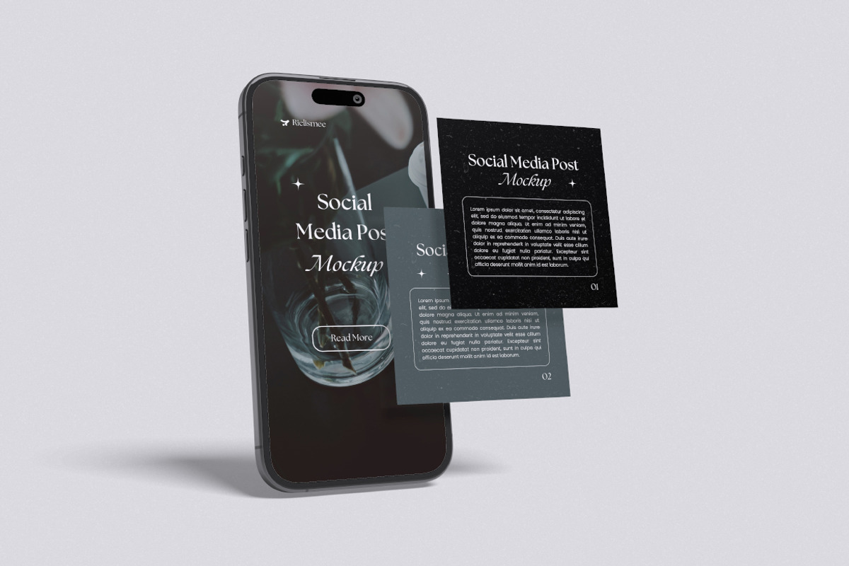 Social Media Post Mockup Bundle Set, an Advertising Mockup by Rielismee (Photo 3 of 5)