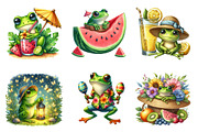 Summer Frogs Clipart, an Illustration by SinaCreation (Thumbnail 2 of 5)