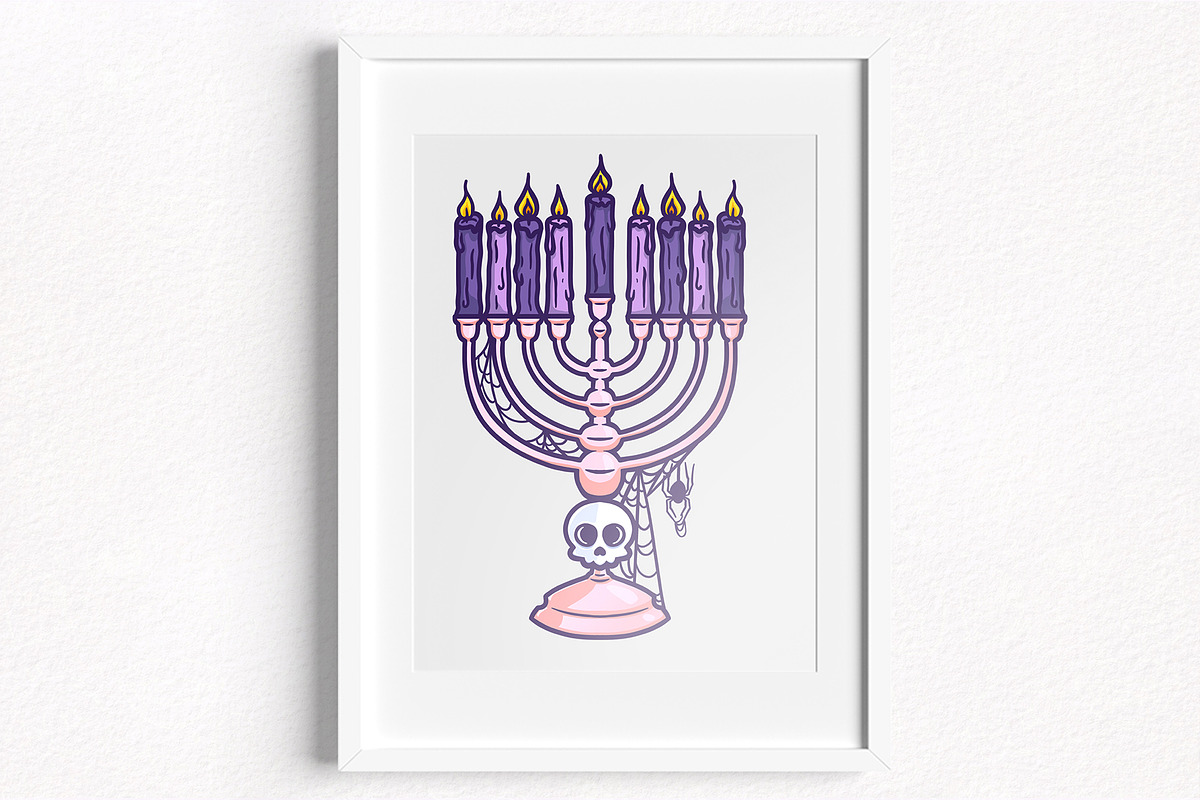 Haunted Hanukkah - Pastel Goth PNG, a Seasonal Illustration by Sonch' s Curiosities (Photo 2 of 3)