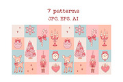 Coquette Christmas Clipart Patterns, a Seasonal Illustration by Bielousova Art (Thumbnail 3 of 8)