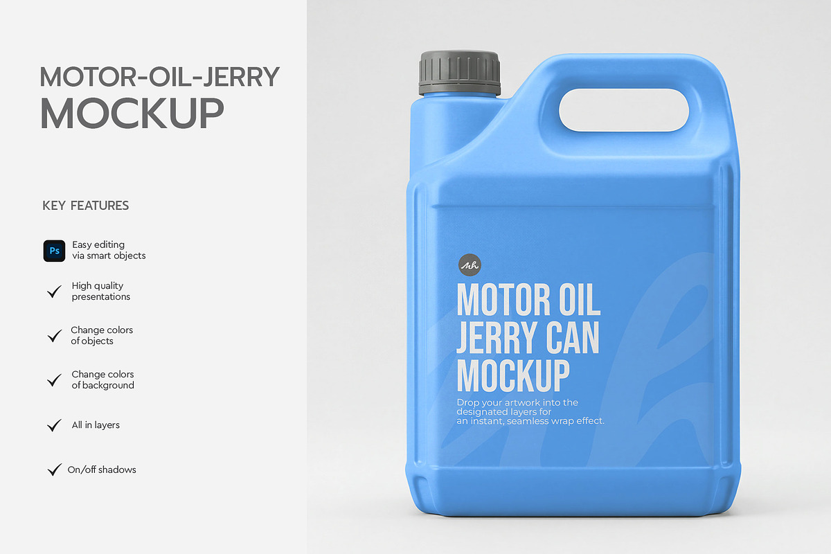 Motor Oil Jerry Can Mockup, a Packaging Mockup by graphypix (Photo 2 of 4)