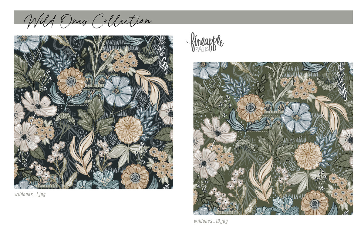 Boho Floral Digital Paper, a Pattern Graphic by FINEAPPLE (Photo 2 of 12)
