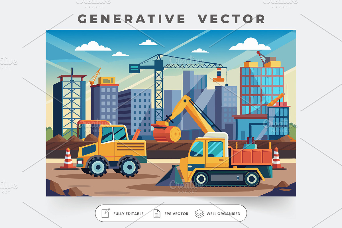 Heavy machinery is stationed at a co, a Graphic by Iftikhar Alam