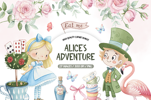 Watercolor Alice Adventures PNG, an Illustration by TatiMockup