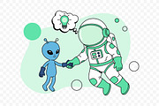 Space Contact Alien Astronaut, an Education Illustration by Partikusi Design (Thumbnail 3 of 3)