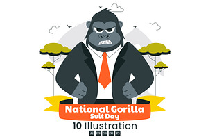 10 National Gorilla Suit Day, an Animal Illustration by denayunebgt